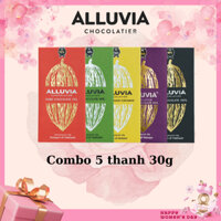 Combo 5 thanh socola nguyên chất Alluvia 30 gram, Quà Tặng Ý Nghĩa, Combo 5 Bars Alluvia Chocolate