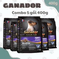 [Combo 5] Thức Ăn Cho Chó con hạt Ganador Puppy 400g vị Sữa & DHA Date mới