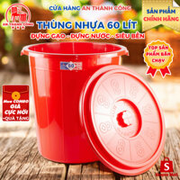 Combo 5 Thùng 60 Lít SIÊU BỀN đựng gạo, trữ nước ăn, nước sinh hoạt. Chính hãng Nhựa Thảo Long