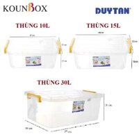 Combo 5 Thùng Nhựa Duy Tân Trong Suốt 10 Lít - 15 lít - 30 lít