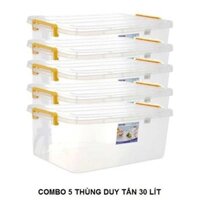 COMBO 5 Thùng Nhựa Duy Tân Trong Suốt 30 Lít (57 x 38 x 21 cm) TIỆN DỤNG
