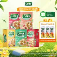[COMBO 5] Trà Cozy Hoà Tan Ice Tea (5 hộp x 16 gói) Gồm Đào, Dâu, Vải, Chanh Dây, Sâm Bí Đao Thanh Nhiệt, Giải Khát