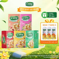 [COMBO 5] Trà Cozy Hoà Tan Ice Tea (5 hộp x 16 gói) Gồm Đào, Dâu, Ổi, Chanh Dây, Sâm Bí Đao Thanh Nhiệt, Giải Khát