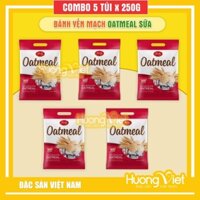 COMBO 5 túi bánh richy yến mạch, Bánh oatmeal vị sữa, bánh kẹo tết đãi khách