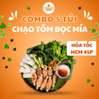 Combo 5 Túi Chạo Tôm Bọc Mía Tươi Nhà Làm Bếp Nhà Hạnh Đặc Sản Nam Bộ Túi 5 Cây 250g ACTBM250 - Hoả Tốc HCM