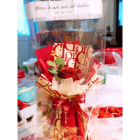 COMBO 5 túi hoa giấy gói Diorr siêu sang ( kèm thiệp - túi đựng)