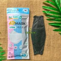 Combo 5 túi khẩu trang kf94d 4d mask Hàn Quốc 4 lớp kháng khuẩn ngăn bụi mịn thông thoáng An Tâm túi gồm10 cáix5AT4DO - 5 túi đen