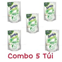 COMBO 5 TÚI _ Nước rửa chén Sunlight thiên nhiên lô hội túi 688ml/ Chanh 725ml