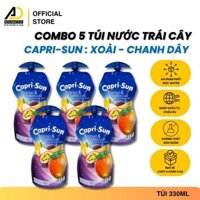 {Combo 5 túi} Nước trái cây Capri-Sun vị Xoài & Chanh dây 330ml - hàng nhập chính hãng