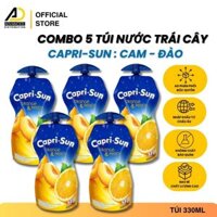 {Combo 5 túi} Nước trái cây Capri-Sun vị Cam & Đào 330ml - hàng nhập khẩu Đức chính hãng