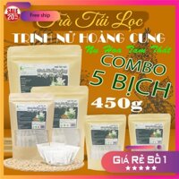Combo 5 túi Trà Trinh Nữ Hoàng Cung & Nụ Hoa Tam Thất túi lọc bịch zip 450g (150 túi x 3g) Dược Liệu Hồng Lan