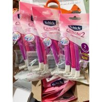 Combo 5 Vĩ Dao Cạo Nữ 2 Lưỡi Kép Chứa Vitamin E & Lô Hội Schick Exacta2