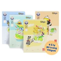 Combo 5 Vở 4 ô ly Hồng Hà 80 trang School ORINGA 0598 - Định lượng 110gsm 7 sao, nhiều màu lựa chọn - TẶNG 01 BÚT CHÌ