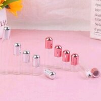 Combo 5 vỏ thủy tinh trong suốt cao cấp Chai bi lăn thép chống rò rỉ tinh dầu nước hoa ,Trầm hương tiện dụng