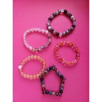 Combo 5 Vòng hạt đeo tay, cửa hàng cô Xíu , mẫu hạt nhựa to vàng cam cổ điển mẫu số 1