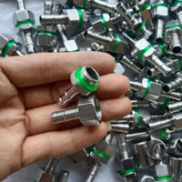 Combo 50 Bộ Đầu Nối inox Và 100 khoen chụp sắt dày. Đầu Ép Dây Xịt Rửa Xe 8.5mm