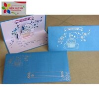 Combo 50 bộ thiệp thôi nôi sinh nhật 3d viết tay