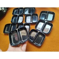 Combo 50 cái chén chấm 2 ngăn 9.0 x 7.3 x 1.5 cm màu đen bóng