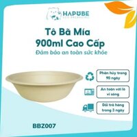 [Combo 50 Cái] Tô/Bát Bã Mía 900ml - Dùng đựng Phở, Bún, Miến, Cơm - BBZ007 Hapobe 🌿