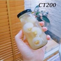 combo 50 chai 200ml thủy tinh  .( Nắp thiếc màu Đen.) chuyên chưng yến, đựng sữa hạt. )
