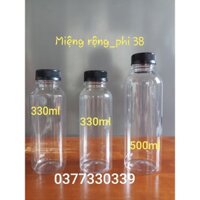 COMBO 50 CHAI NHỰA TRÒN MIỆNG RỘNG 500ML, NHỰA PET DÀY, TỐT, GIÁ XƯỞNG 120.000 Đ