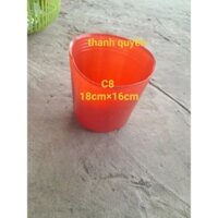 combo 50 Chậu nhựa đỏ C8 loại dày nhất,trồng hoa Vạn Thọ Tết, trồng rau, trồng cây (18x16cm)