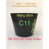Combo 50 chậu nhựa trồng cây C11 dẻo, chậu trồng hoa kiểng, trồng rau (Kích thước 26x22cm)