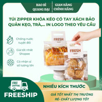 (Combo 50 chiếc)Túi Đựng Bánh Mì Nguyên Cám - Khóa Kéo Tự Đóng, Tay Cầm Tiện Lợi - Trong Suốt, Chất Lượng Cao