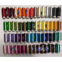Combo 50 Cuộn Chỉ thêu bóng 300M loại tốt nhất dùng thêu tay thêu máy màu sắc đa dạng bóng đẹp