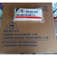Combo 50 gói ( 1 thùng) Bông y tế Bạch tuyết  gói 100g.
