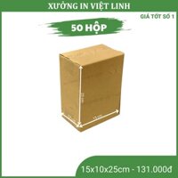 Combo 50 Hộp carton đóng hàng kích thước 15x10x25cm, Thùng carton đóng hàng