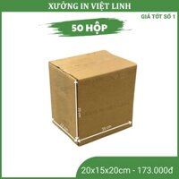 Combo 50 Hộp carton đóng hàng kích thước 20x15x20cm, Thùng carton đóng hàng