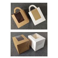 Combo 50 hộp đựng bánh CUPCAKE màu nâu kích thước 9.2x9.2 cm cao 11cm