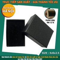 Combo 50 Hộp Đựng Nhẫn, Bông Tai Màu đen bìa giấy cứng kèm mút phủ nhung đen, in ấn logo thương hiệu theo yêu cầu