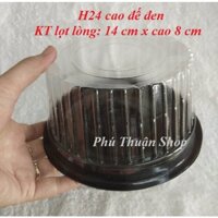 COMBO 50 HỘP NHỰA ĐỰNG BÁNH ĐẾ ĐEN H24 THẤP/ CAO/ MÔ, KÍCH THƯỚC 14.5 CM