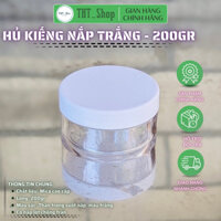 Combo 50 hủ kiếng (mê ca) nắp màu - lòng 200gr- có nắp lót chống tràn (màu trắng đục)