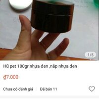 Combo 50 hũ nhựa đen nắp đen 100gr có lót