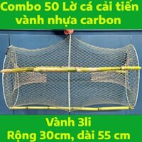 Combo 50 Lờ Cá Vành Nhựa Carbon Kích Thước 30x55 cm