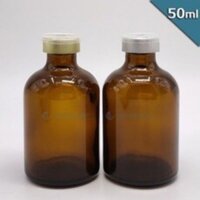 combo 50 lọ chai thủy tinh đựng thuốc tiêm 50cc, vỏ chai đựng vacxin, lọ đựng thuốc tiêm heo gà