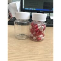 combo 50 lọ nhựa trắng đựng mỹ phẩm, dược phẩm có nắp đậy, lọ nhựa PET trắng 50ml có seal nhôm, hủ đựng viên nang