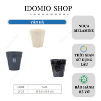 Combo 50 Ly Nhựa Vân Đá Kem/Đen/Xanh