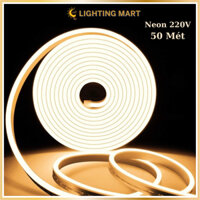 Combo 50 Mét Dây Led Neon 220V chống nước + Tặng 3 nguồn, dây đèn Led trang trí ngoài trời, noel, lễ Tết