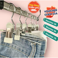 "COMBO 50" Móc Kẹp Đơn Treo Quần Áo, Mũ, Nón ,Tất, Vớ Bằng Inox Bọc Nhựa PVC Chắc Chắn Tiện Ích, Đa Năng.