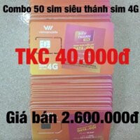 Combo 50 sim siêu thánh sim 4G