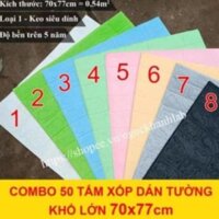 Combo 50 Tấm Xốp dán tường giả gạch - Khổ lớn 70x77cm