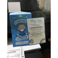 Combo 50 thiệp mời thôi nôi - đầy tháng - sinh nhật bé trai (in sẵn nội dung)