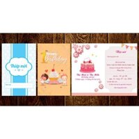 Combo 50 thiệp thôi nôi có sẵn cho bé gái in nội dung (8.5x13cm)