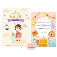 COMBO 50 THIỆP THÔI NÔI, SINH NHẬT BÉ GÁI, IN HOÀN THIỆN THÔNG TIN THEO YÊU CẦU