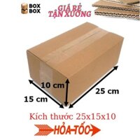 Combo 50 Thùng hộp carton bìa giấy đóng gói hàng kích thước 25x15x10 giá rẻ tận xưởng _Miễn Ship