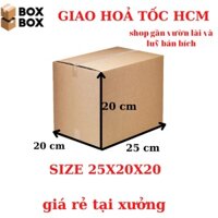 Combo 50 thùng hộp carton bìa giấy đóng gói hàng kích thước 25x20x20 giá rẻ tại xưởng - miễn phí giao hàng